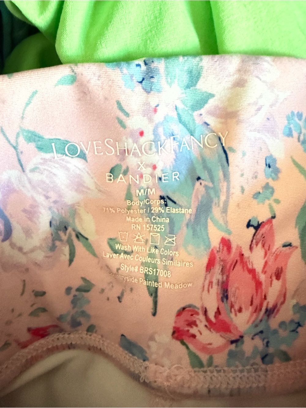 LoveShackFancy x Bandier Pink Floral High-Waist Leggings - Picture 10 of 10